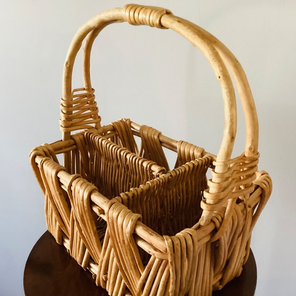 Wicker Organizational Basket, wicker storage basket, Basket Decor - Picture 4 of 5